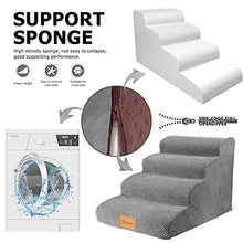 Load image into Gallery viewer, Topmart High Density Foam Dog Steps 4 Tiers,Extra Wide Deep Pet Steps,Non-Slip Pet Stairs,Dog Ramp for Bed,Soft Foam Dog Ladder,Best for Older Dogs Injured,Older Pets,Cats with Joint Pain
