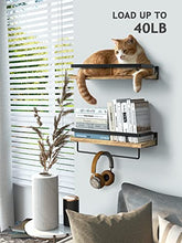 Load image into Gallery viewer, AMADA HOMEFURNISHING Floating Shelves, Bathroom Shelf with Towel Bar, Wall Shelves for Bathroom/Living Room/Kitchen/Bedroom, Light Brown Shelves 2 Sets - AMFS01
