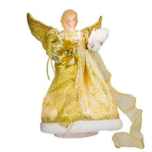Load image into Gallery viewer, Kurt Adler UL 10-Light 12-Inch Gold Dress Angel Treetop
