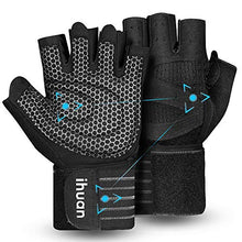 Load image into Gallery viewer, Updated 2020 Version Professional Ventilated Weight Lifting Gym Workout Gloves with Wrist Wrap Support for Men &amp; Women, Full Palm Protection, for Weightlifting, Training, Fitness, Hanging, Pull ups
