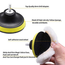 Load image into Gallery viewer, SPTA Wool Cutting Pad, Wool Buffing Polishing Pad Set, 7Pcs 3Inch (80mm) Wool Buffing Wheel for Drill Lambs Wool Hook and Loop for Compound Cutting &amp; Polishing for Car Polisher
