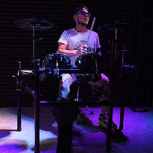 Load image into Gallery viewer, Donner DED-200 Electric Drum Set Electronic Kit with Mesh Head 8 Piece, Drum Throne, Sticks Headphone and Audio Cable Included, More Stable Iron Metal Support Set
