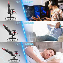 Load image into Gallery viewer, Homall Gaming Chair Racing Style High-Back PU Leather Office Chair Computer Desk Chair Executive and Ergonomic Swivel Chair with Headrest and Lumbar Support (White/Red)

