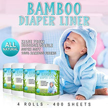 Load image into Gallery viewer, Disposable Cloth Bamboo Diaper Liners – Eco-Friendly, Fragrance Free &amp; Chlorine Free, Flushable Biodegradable Reusable Liners for Cloth Diaper 100 Sheets per roll
