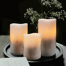 Load image into Gallery viewer, FURORA LIGHTING Glitter Silver Tea Lights Candles with Timer 12 Pack Bundle with Silver Ombre LED Candles Battery Operated 3 Pack
