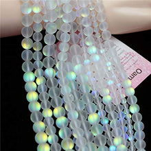 Load image into Gallery viewer, Oameusa 8mm Synthetic Agate Beads Frosted White Moonstone Stone Gemstone Round Loose Beads Agate Beads for Jewelry Making 1 Strand 15" 1 Strand per Bag-Wholesale
