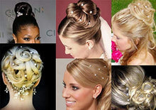 Load image into Gallery viewer, canjoyn 24 Pcs Bridal Gem Spin Hair Pins Swirl Hair Twists Coils Wedding Spiral Twist Hairpins Shiny Rhinestone Crystal Twisters Metal Spiral Updo Prom (White)
