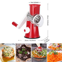 Load image into Gallery viewer, Cambom Rotary Cheese Grater Shredder Chopper Round Tumbling Box Mandoline Slicer Nut Grinder Vegetable Slicer, Hash Brown, Potato with Strong Suction Base
