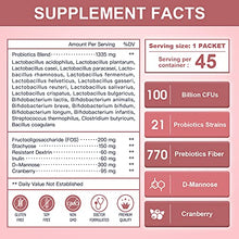 Load image into Gallery viewer, Probiotics-for-Women Prebiotics-and-Probiotics-Powder, 100-Billion-CFUs 45-Day-Supply, Women's-Probiotic with D-Mannose and Cranberry for Urinary Tract/Gut/ Digestive Health/Weight Management
