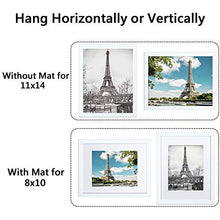 Load image into Gallery viewer, upsimples 11x14 Picture Frame Set of 5,Display Pictures 8x10 with Mat or 11x14 Without Mat,Wall Gallery Photo Frames,White
