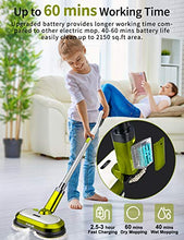 Load image into Gallery viewer, Cordless Electric Mop, Electric Spin Mop with LED Headlight and Water Spray, Up to 60 mins Powerful Floor Cleaner with 300ml Water Tank, Polisher for Hardwood, Tile Floors, Quiet Cleaning &amp; Waxing
