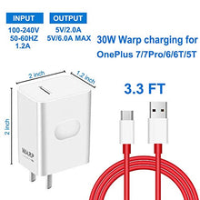 Load image into Gallery viewer, OnePlus 8 pro Warp Charger,30W Quick Rapid Charge Power AC Wall Adapter [5V 6A] with USB-C Fast Charging Data Cable（3.3FT Compatible with OnePlus 8/7Pro/ 6T/ 6/ 5T/ 5/ 3T/ 3 (White)
