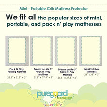 Load image into Gallery viewer, Pack n Play Mattress Pad | Mini Crib Waterproof Protector | Padded Cover for Graco Playard Matress | Fits All Baby Portable Cribs, Play Yards and Foldable Mattresses
