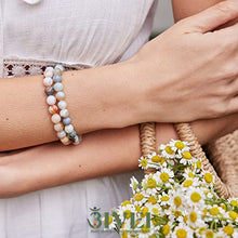 Load image into Gallery viewer, Bivei Natural Gem Semi Precious Reiki Healing Crystals Handmade 8mm Round Beads Stretch Bracelet
