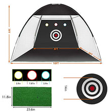 Load image into Gallery viewer, Golf Practice Net, 10x7ft Golf Hitting Training Aids Nets with Target and Carry Bag for Backyard Driving Chipping - 1 Golf Mat -5 Golf Balls - 1 Golf Tees- Men Kids Indoor Outdoor Sports Game

