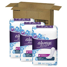 Load image into Gallery viewer, Always Discreet Incontinence Pads for Women, Maximum Absorbency, Long Length, 39 Count - Pack of 3 (117 Total Count) (Packaging May Vary)
