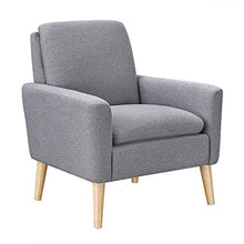 Load image into Gallery viewer, Lohoms Modern Accent Fabric Chair Single Sofa Comfy Upholstered Arm Chair Living Room Furniture Grey

