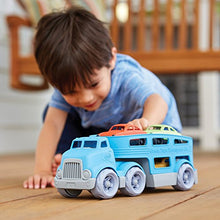Load image into Gallery viewer, Green Toys Car Carrier, Blue - Pretend Play, Motor Skills, Kids Toy Vehicle. No BPA, phthalates, PVC. Dishwasher Safe, Recycled Plastic, Made in USA.
