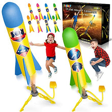 Load image into Gallery viewer, YEEBAY Rocket Air Launch Toy for Kids Age of 3, 4, 5, 6, 7, 8+ Years Old Boys, Girls, 2 Pack Stomp Launchers &amp; 8 Colorful Foam Rockets, Fun Outdoor Game, Ideal Xmas Birthday Gift
