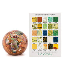 Load image into Gallery viewer, KALIFANO 4" (110 mm) Gemstone Globe Paperweight with Copper Color Opalite Ocean Color
