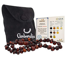 Load image into Gallery viewer, Amberalia knotted  Baltic Amber Necklace, Lab-tested, Certified Genuine Amber - SIZES FOR EVERYBODY - Boost immune System -Polish Cherry-  S (13”)
