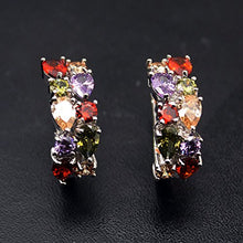 Load image into Gallery viewer, Women Gemstone Earrings Peridot Garnet Amethyst Morganite Fashion Jewelry (Clip-on Earrings)
