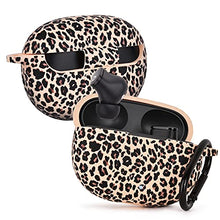 Load image into Gallery viewer, AIRSPO Case for Beats Studio Buds Silicone Floral Printed Protective Beats Studio Buds Earbuds Headphones Case Cover Skin with Keychain (Khaki/Leopard)
