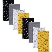 Load image into Gallery viewer, Gerber Baby Boys' 8-Pack Flannel Burp Cloths, Star, 20" x 14"
