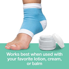 Load image into Gallery viewer, ZenToes Moisturizing Heel Socks 2 Pairs Gel Lined Toeless Spa Socks to Heal and Treat Dry, Cracked Heels While You Sleep (Regular, Blue)
