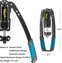 Load image into Gallery viewer, OBALY Twister Arm Exerciser - Adjustable 22-440lbs Hydraulic Power/Home Chest Expander/Shoulder Muscle Training Fitness Equipment/Arm Enhanced Exercise Strengthener (Blue Black)
