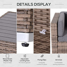 Load image into Gallery viewer, Outsunny 7-Piece Outdoor Rattan Sofa Set Wicker Patio Sectional Sets, Conversation Furniture Set with Cushions &amp; Slat Plastic Wood Table, Grey
