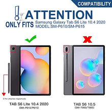 Load image into Gallery viewer, IVEOPPE Keyboard Case for Samsung Galaxy Tab S6 Lite 10.4 2020 Model SM-P610/P615, Soft TPU Back Cover with Built-in Trackpad S Pen Holder Detachable Wireless Bluetooth Keyboard
