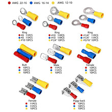 Load image into Gallery viewer, Ginsco 250Pcs Spade Crimp Terminal Assorted Insulated Wire Electrical Connectors Kit - Quick Disconnect Ring Spade Butt Splices Piggy Back
