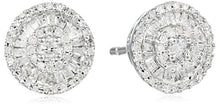 Load image into Gallery viewer, Sterling Silver Diamond Round Stud Earrings (1/2 cttw)
