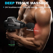 Load image into Gallery viewer, Massage Gun, RENPHO C3 Deep Tissue Muscle Massager, Powerful Percussion Massager Handheld with Portable Case for Home Gym Workouts Equipment, Back Neck Shoulder Soreness Stiffness Knots Tension Relief
