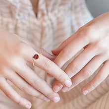 Load image into Gallery viewer, Swarovski Crystal 14K Rose Gold Plated Birthstone Rings | Rose Gold Rings for Women | Ruby Ring
