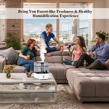 Load image into Gallery viewer, KNGUVTH Cool Mist Humidifier, Quiet Humidifiers for Home Bedroom Babies, 4.5L Top Fill Mist Large Humidifier Ultrasonic Air Humidifier, Works Up to 30 Hours, Adjustable Mist Levels, Auto Shut-Off
