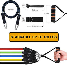 Load image into Gallery viewer, Resistance Bands with Handles - 14 Pack Exercise Bands Set Workout Bands Adjustable Durable Fitness Bands with Door Anchor,Legs Ankle Straps for Resistance Training, Physical Therapy,Home Workouts
