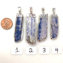 Load image into Gallery viewer, Kyanite Necklace, Raw Blue Kyanite, Silver Electroplated Setting, Statement Necklace, Healing Gemstone.
