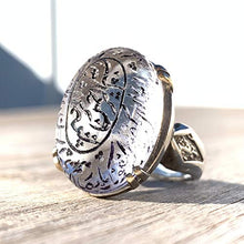 Load image into Gallery viewer, Dur e Najaf Ring Silver | خاتم در النجف الاصلي | AlAliGems | Genuine Dur E Najaf Stone Ring | Engraved Wain yakadu allatheena kafaroo Size 11
