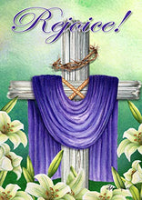 Load image into Gallery viewer, Toland Home Garden 1012304 Rejoice Cross 28 x 40 Inch Decorative, (28" x 40"), Double Sided House Flag
