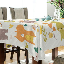 Load image into Gallery viewer, ALAZA Cute Bear Bunny Squirrel Fox Tablecolth Table Cover for Party Dining Room Kitchen Decor,60 X 108,Stain and Wrinkle Resistant Washable Rectangle Table Cloth

