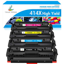 Load image into Gallery viewer, True Image Compatible Toner Cartridge Replacement for HP 414X W2020X 414A HP Color Laserjet Pro MFP M479fdw M454dw M454dn M479fdn Printer Toner High Yield (Black Cyan Yellow Magenta, 4-Pack)
