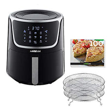Load image into Gallery viewer, GoWISE USA GW22956 7-Quart Electric Air Fryer with Dehydrator &amp; 3 Stackable Racks, Led Digital Touchscreen with 8 Functions + Recipes, 7.0-Qt, Black/Silver
