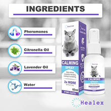 Load image into Gallery viewer, Healex Cat Calming Spray for Cats | Purrfect to Reduce Your Pet’s Anxiety or Aggression | Pheromones for Cats &amp; Cat Anxiety Relief | Cat Calming Products for Kittens | 2-Month Relief, 60 ml
