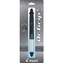 Load image into Gallery viewer, PILOT Dr. Grip 4+1 Multi-Function Refillable &amp; Retractable Ballpoint Pen + Pencil, Fine Point, Black Barrel, Black/Red/Blue/Green Inks, Single Pen (36220)
