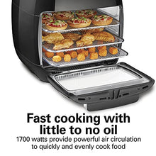 Load image into Gallery viewer, Hamilton Beach 11.6 QT Digital Air Fryer Oven with Rotisserie and Rotating Basket, 8 Pre-Set Functions including Dehydrator, Roaster &amp; Toaster, 1700W, Black (35070)
