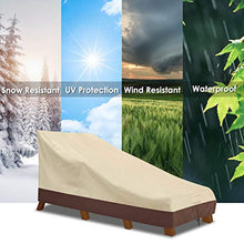 Load image into Gallery viewer, Vailge Waterproof Patio Chaise Lounge Cover, 600D Heavy Duty Outdoor Lounge Chair Covers,UV Resistant Patio Furniture Covers,2 Pack-Medium,Beige &amp; Brown

