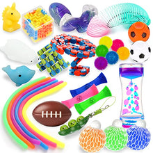 Load image into Gallery viewer, Fidget Sensory Toy Pack with Stress Balls for Kids, Teens and Adults, 32 Pack Figit Toys with Liquid Motion Timer for ADHD, Autism, Stress and Anxiety, Fun Fidgeting Game for Classroom and Office
