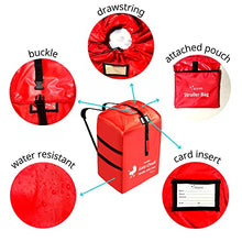Load image into Gallery viewer, Soyuss Stroller Travel Bag for Airplane - Gate Check Standard, Double, Umbrella Stroller Bag for Baby Travel Accessories - Durable Cover with Easy Carrying Backpack Straps &amp; Handle - Extra Large, Red
